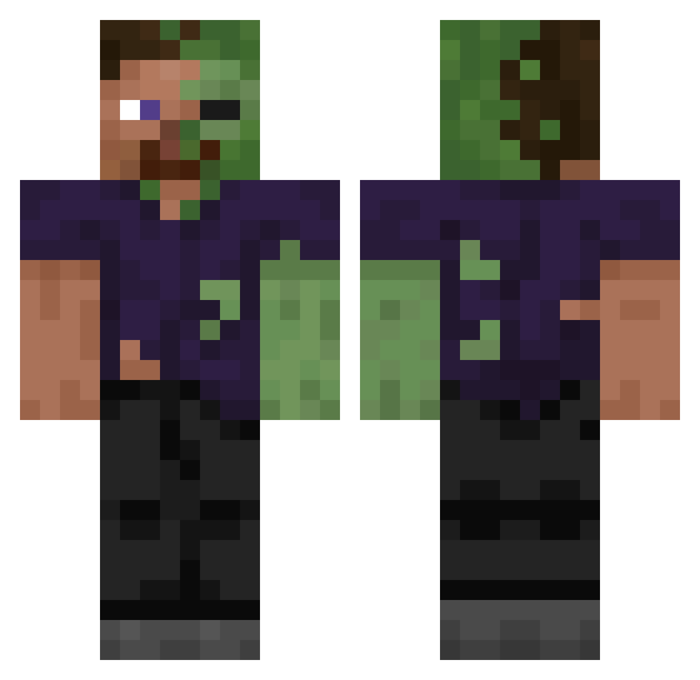 WanoVII Minecraft skin, front and back view