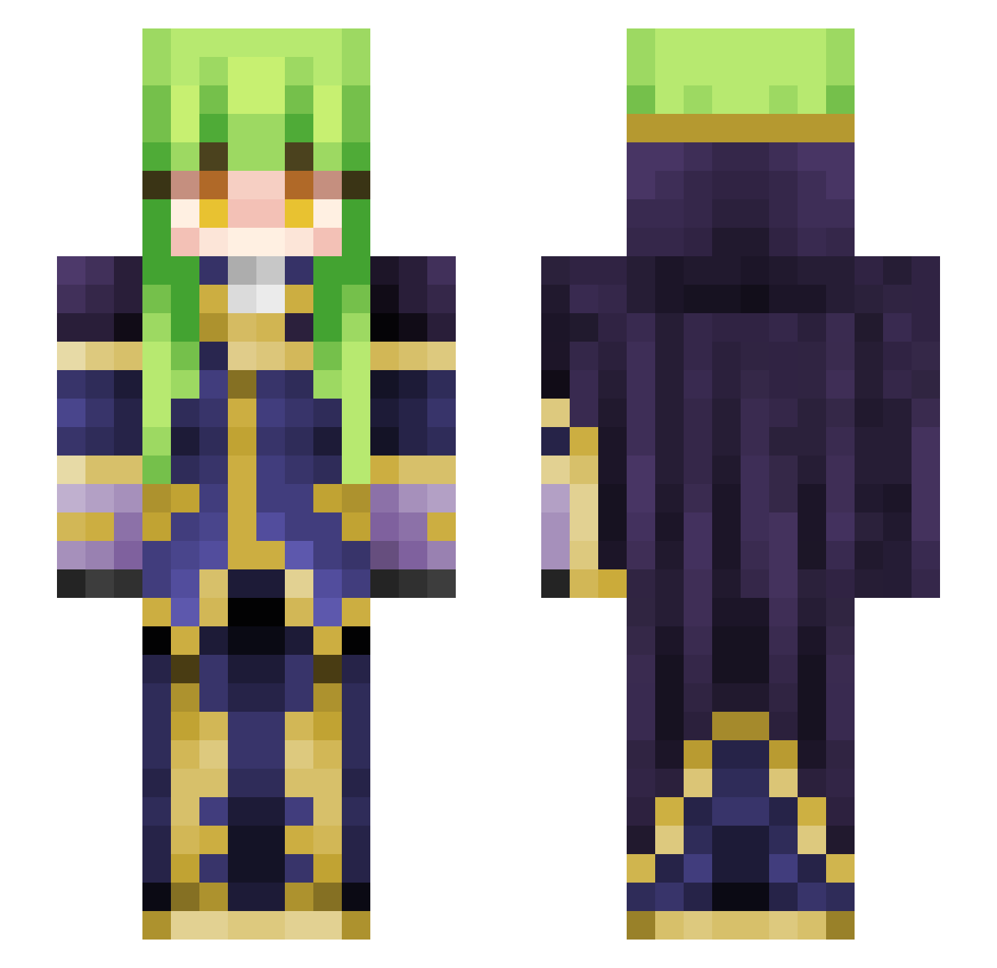 KorniX_X Minecraft skin, front and back view