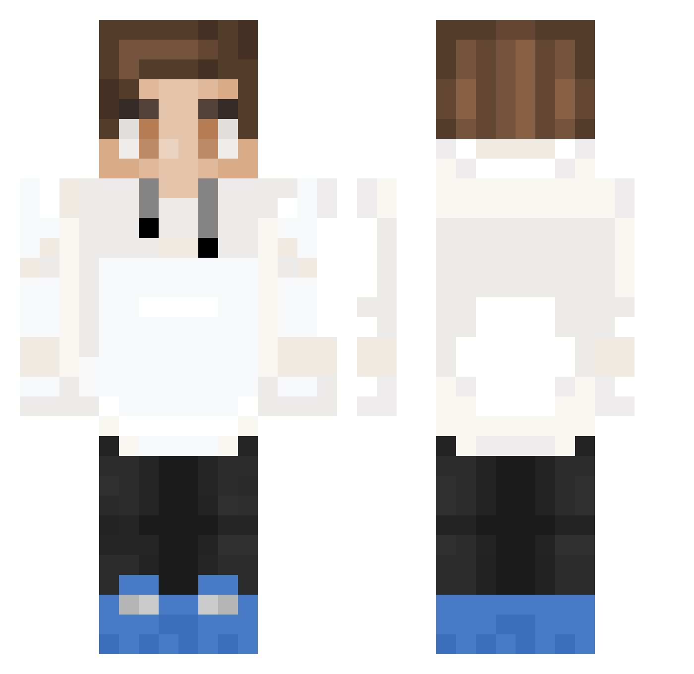 Eaxt Minecraft skin, front and back view