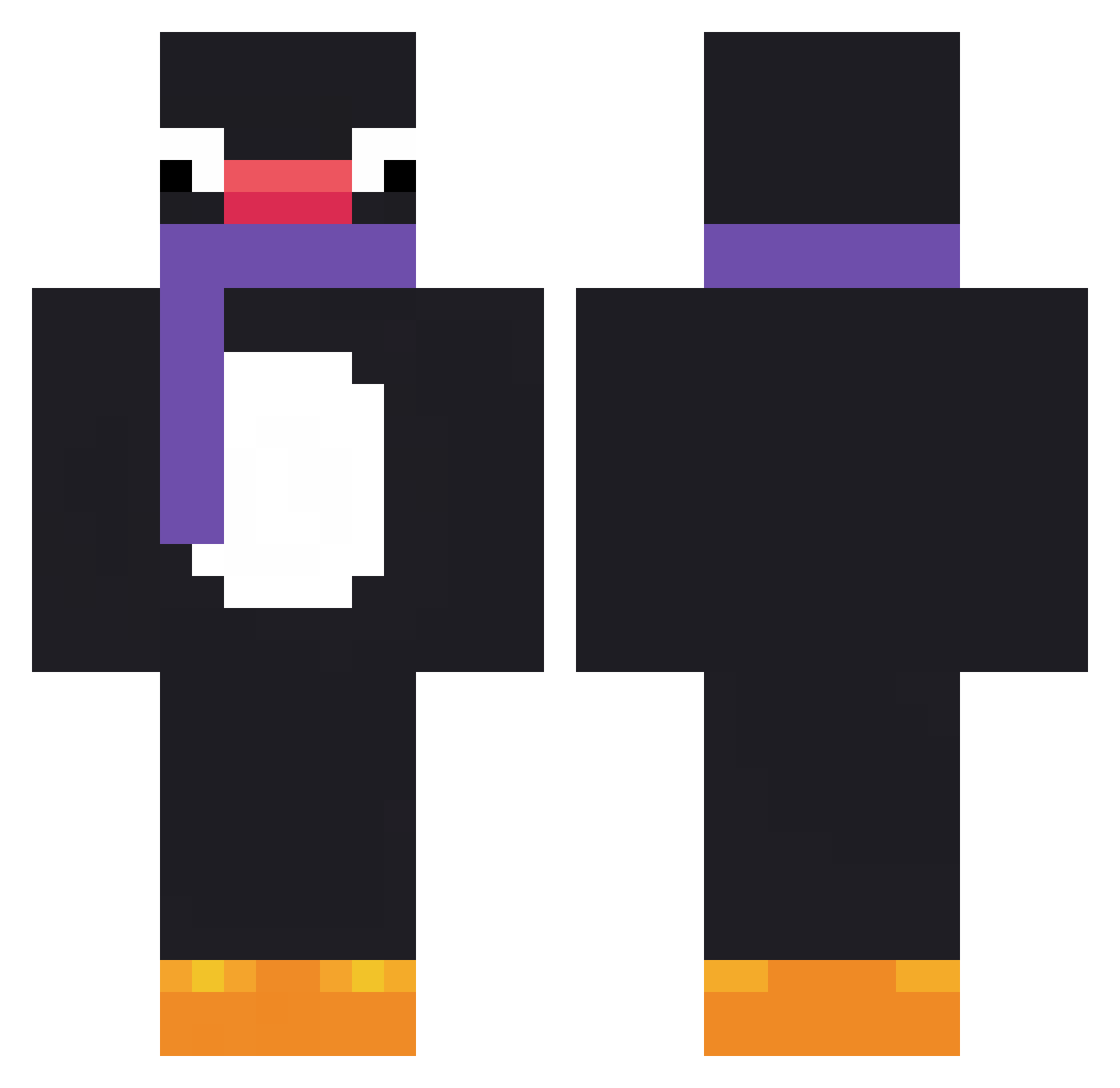 killbonzi Minecraft skin, front and back view