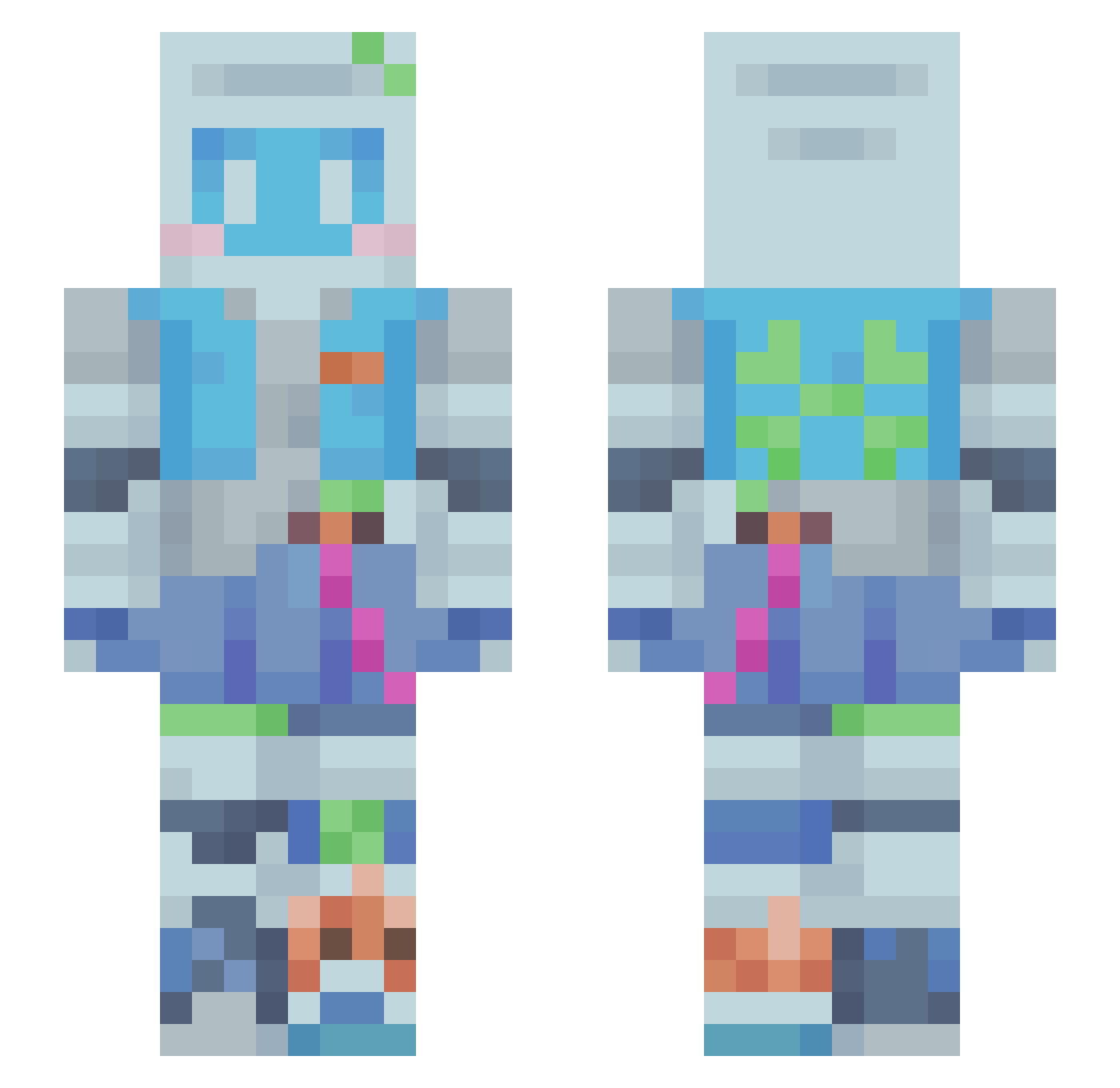 naftuh Minecraft skin, front and back view