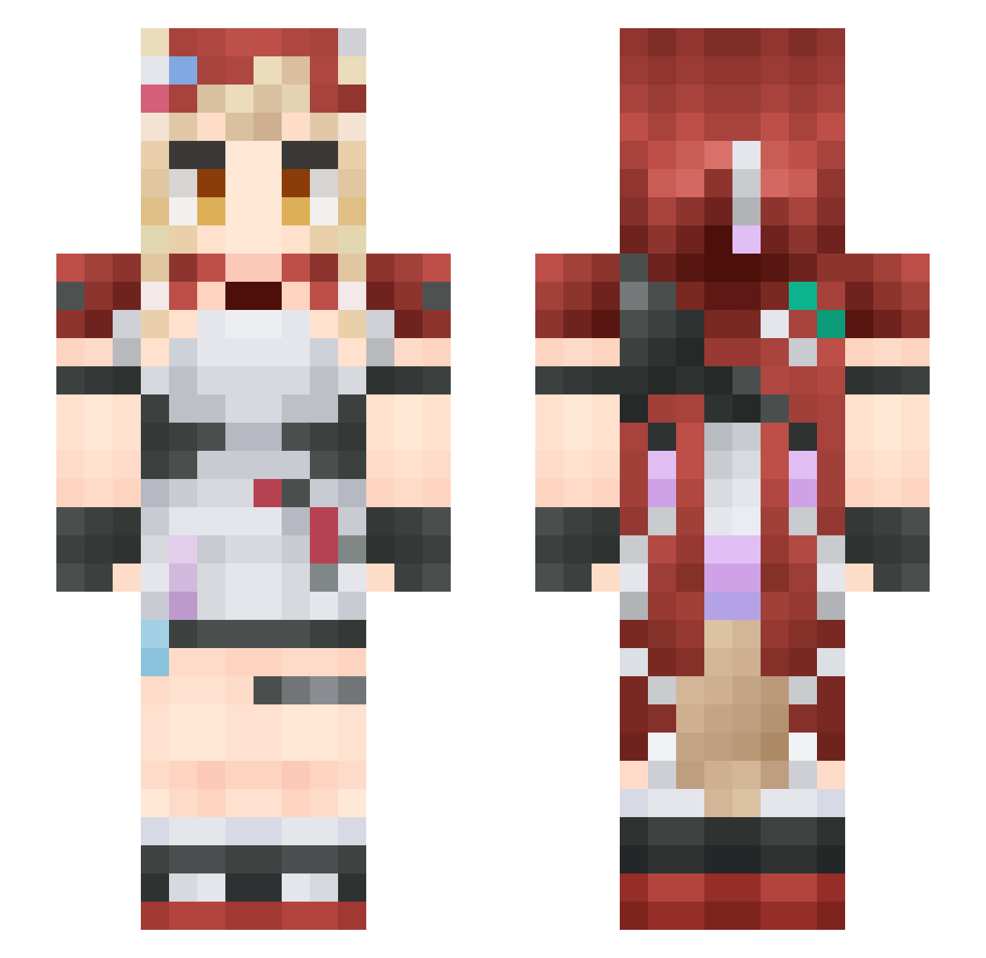 SuikoRa Minecraft skin, front and back view
