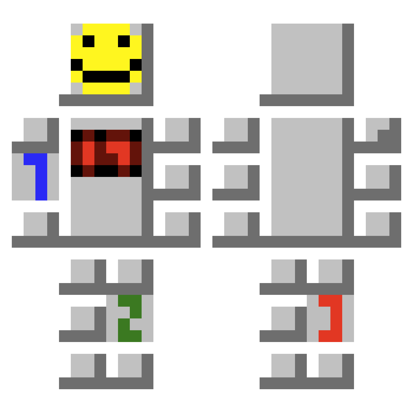 Ghoul_Carcas Minecraft skin, front and back view