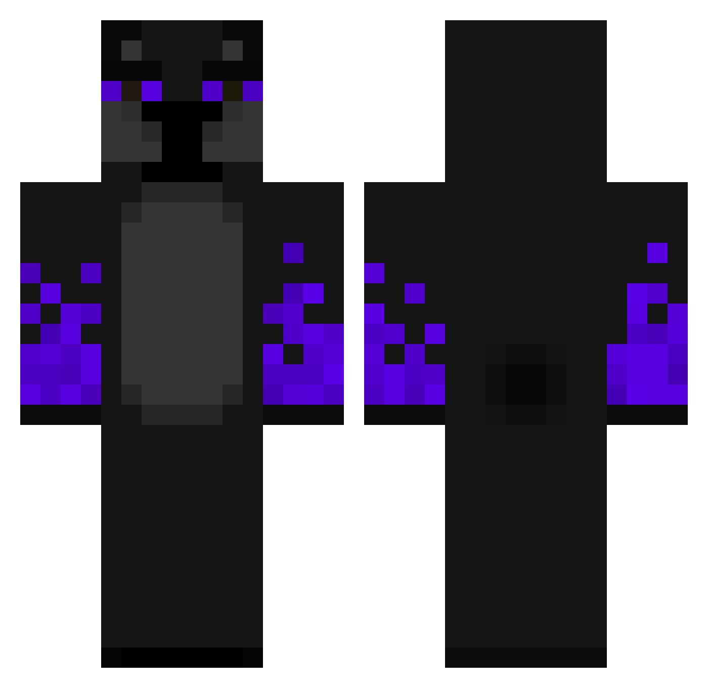 Poxiply Minecraft skin, front and back view