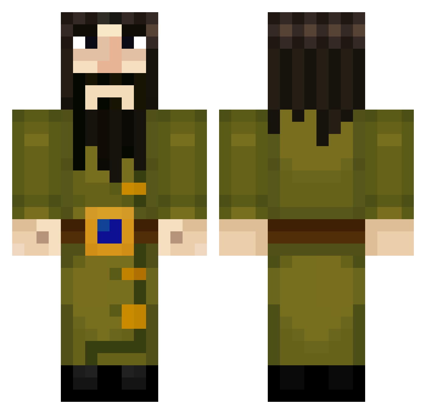 HalloSchmallo Minecraft skin, front and back view