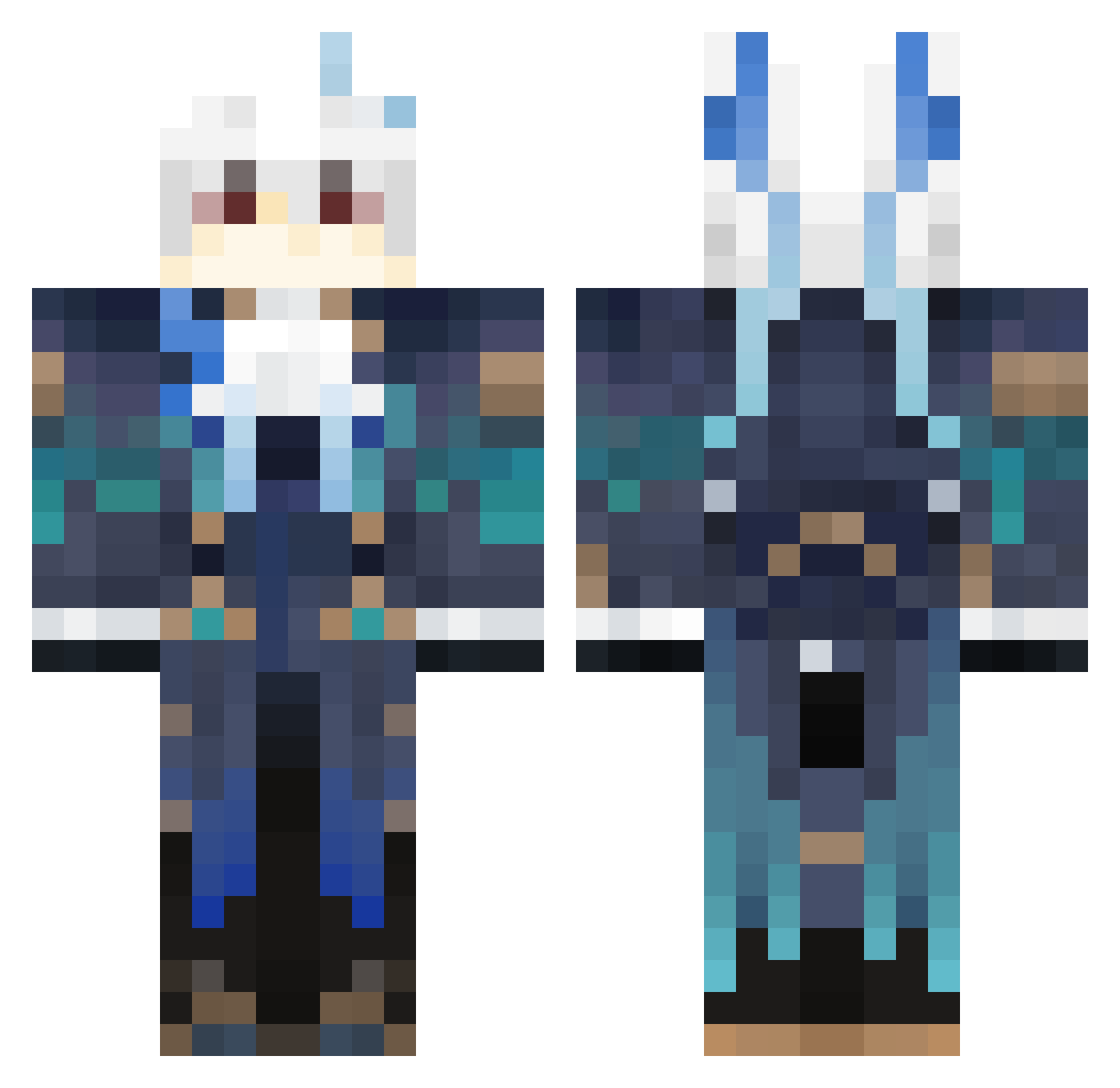 HydroArchon Minecraft skin, front and back view