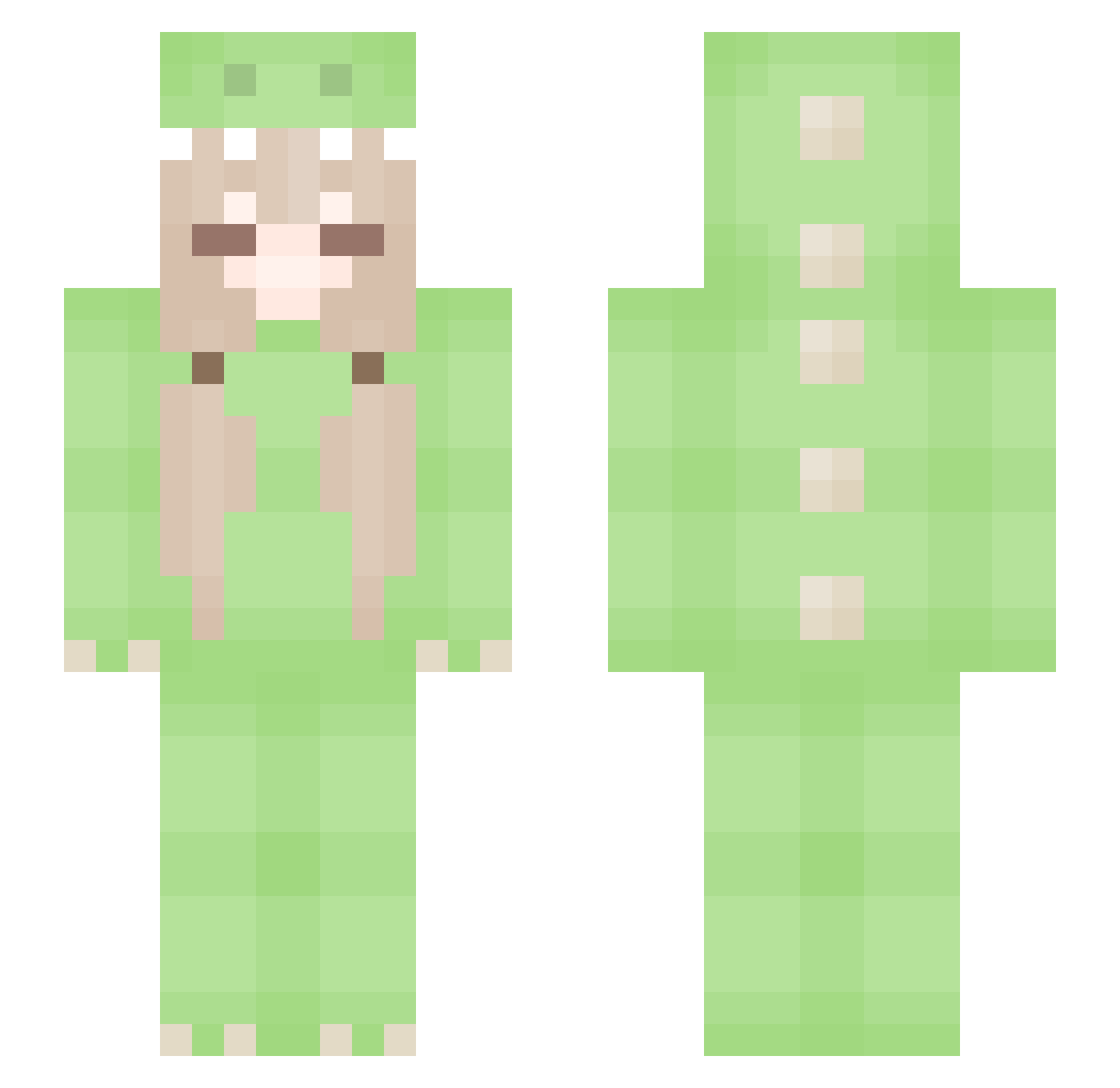 sanaprogamer66 Minecraft skin, front and back view