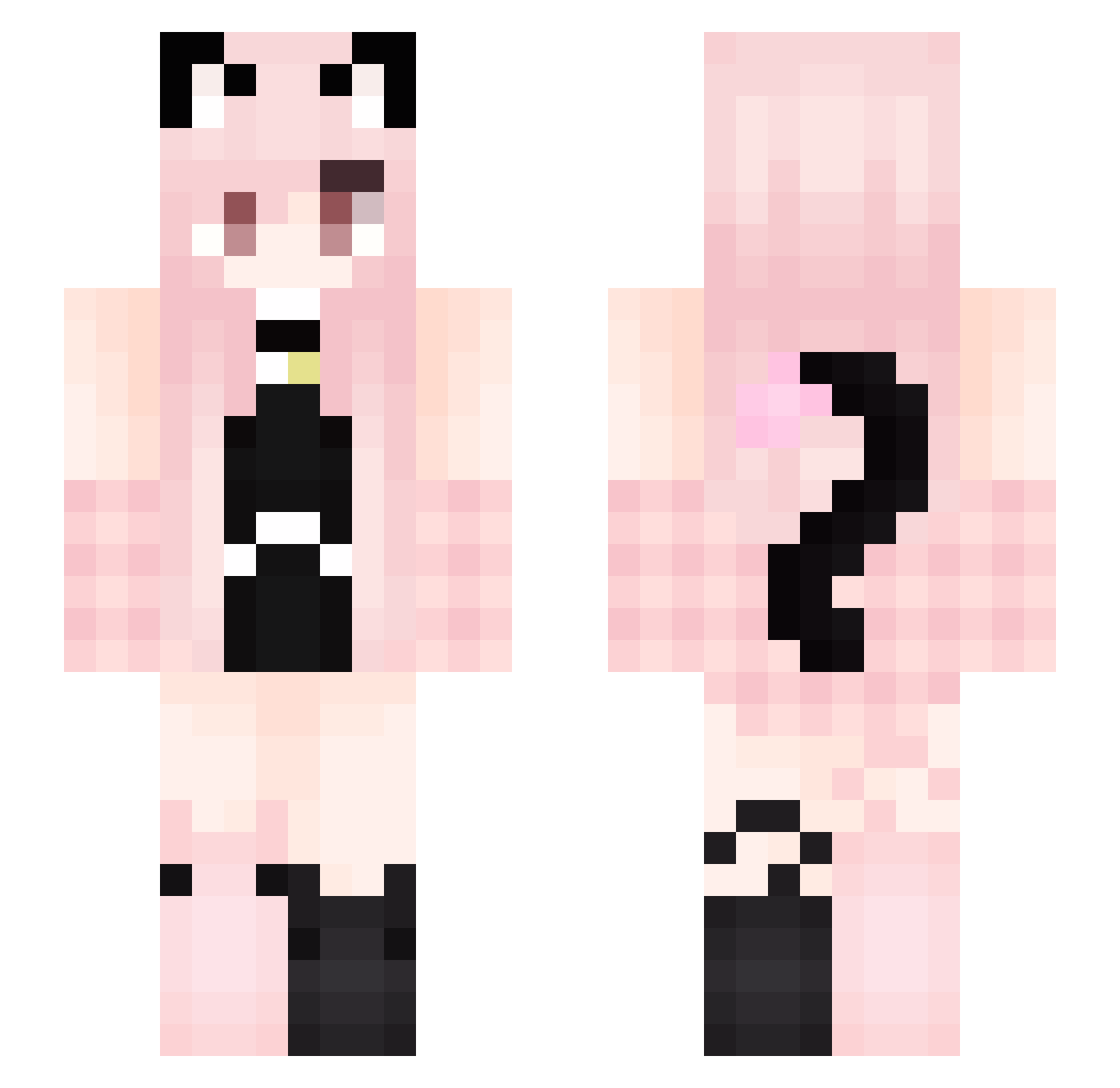 xdvq Minecraft skin, front and back view