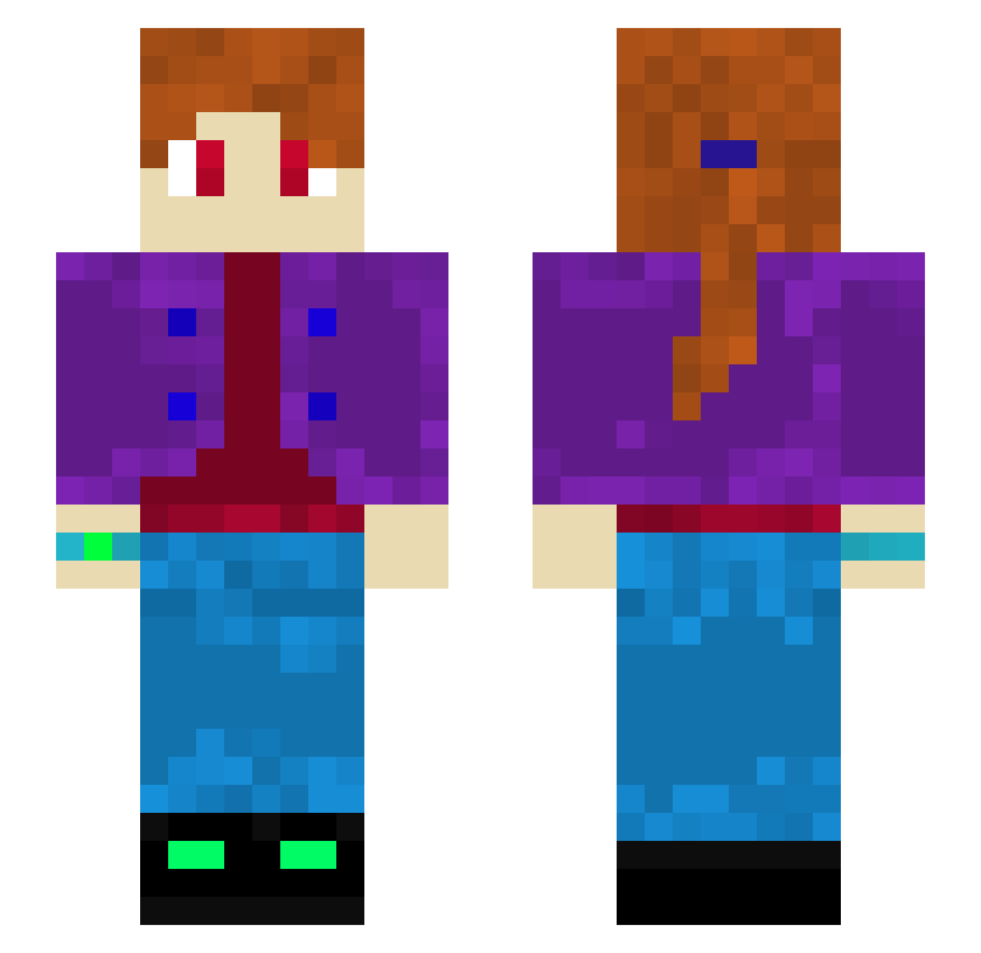 Lion447909 Minecraft skin, front and back view
