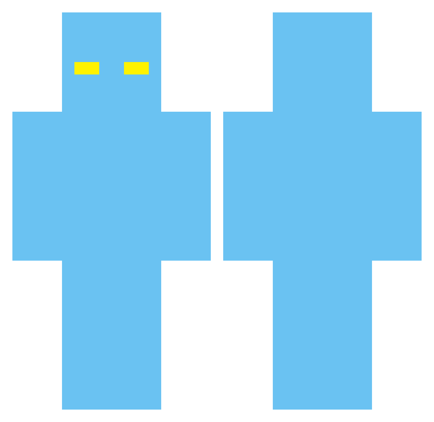 Wodor Minecraft skin, front and back view