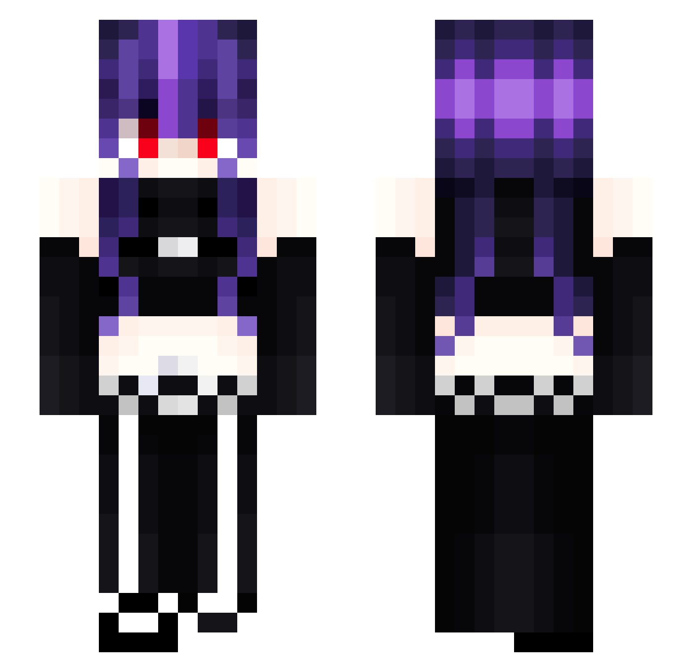 Z_xxshy Minecraft skin, front and back view