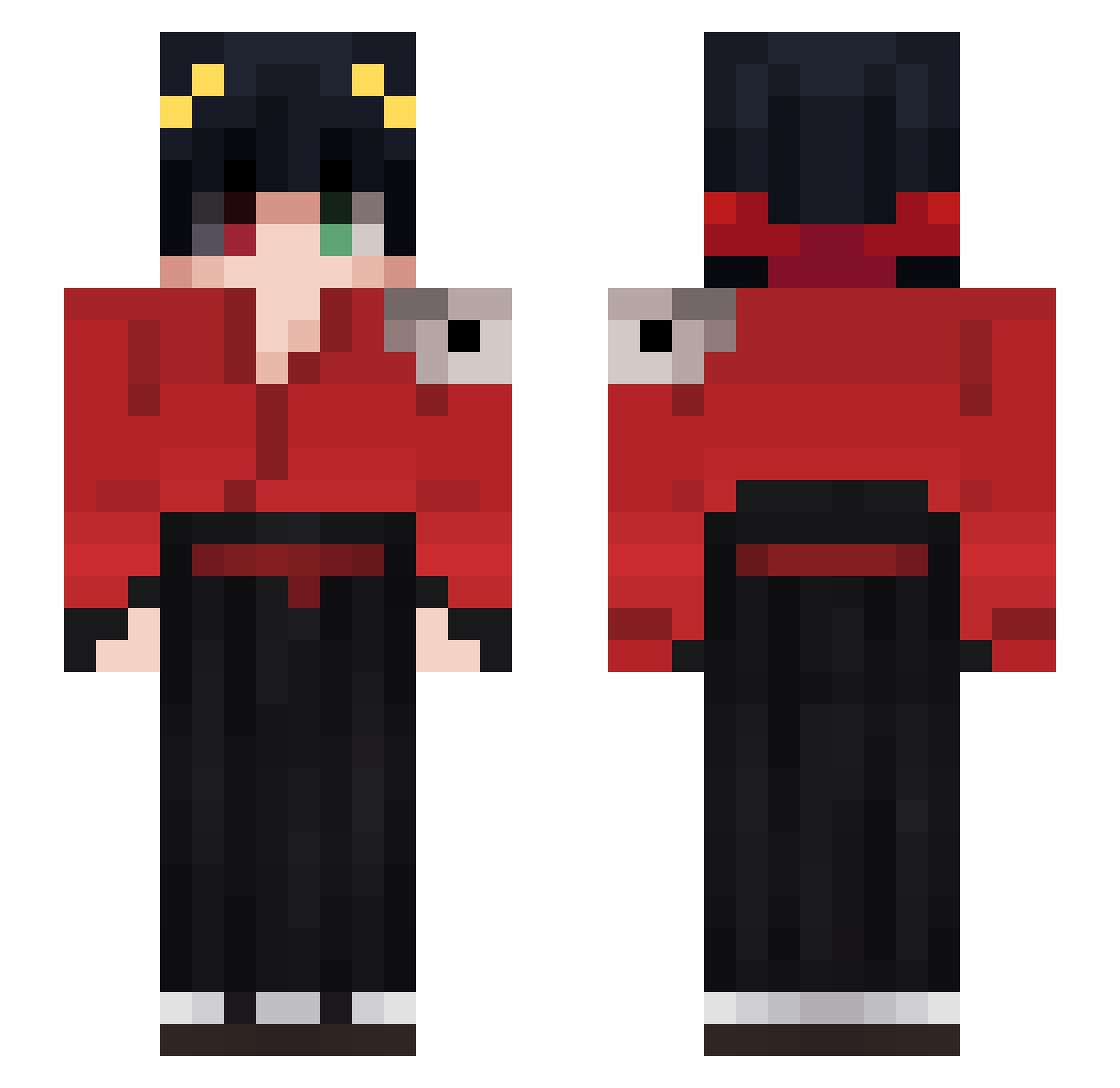 zealouzy Minecraft skin, front and back view
