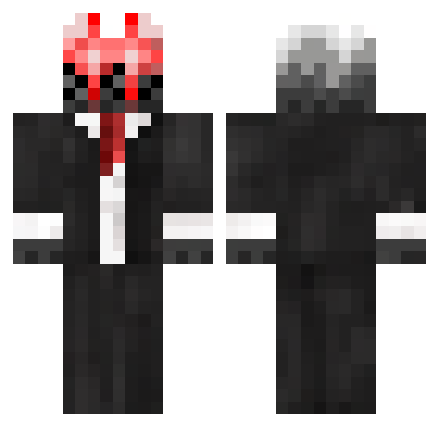 Zynix77 Minecraft skin, front and back view