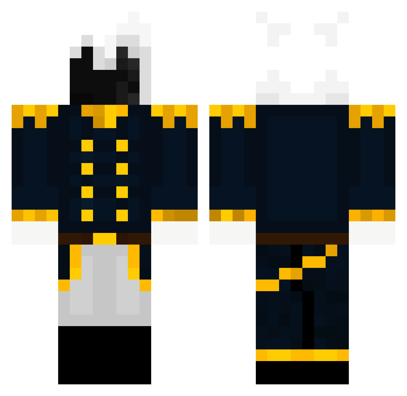 Playwriter Minecraft skin, front and back view