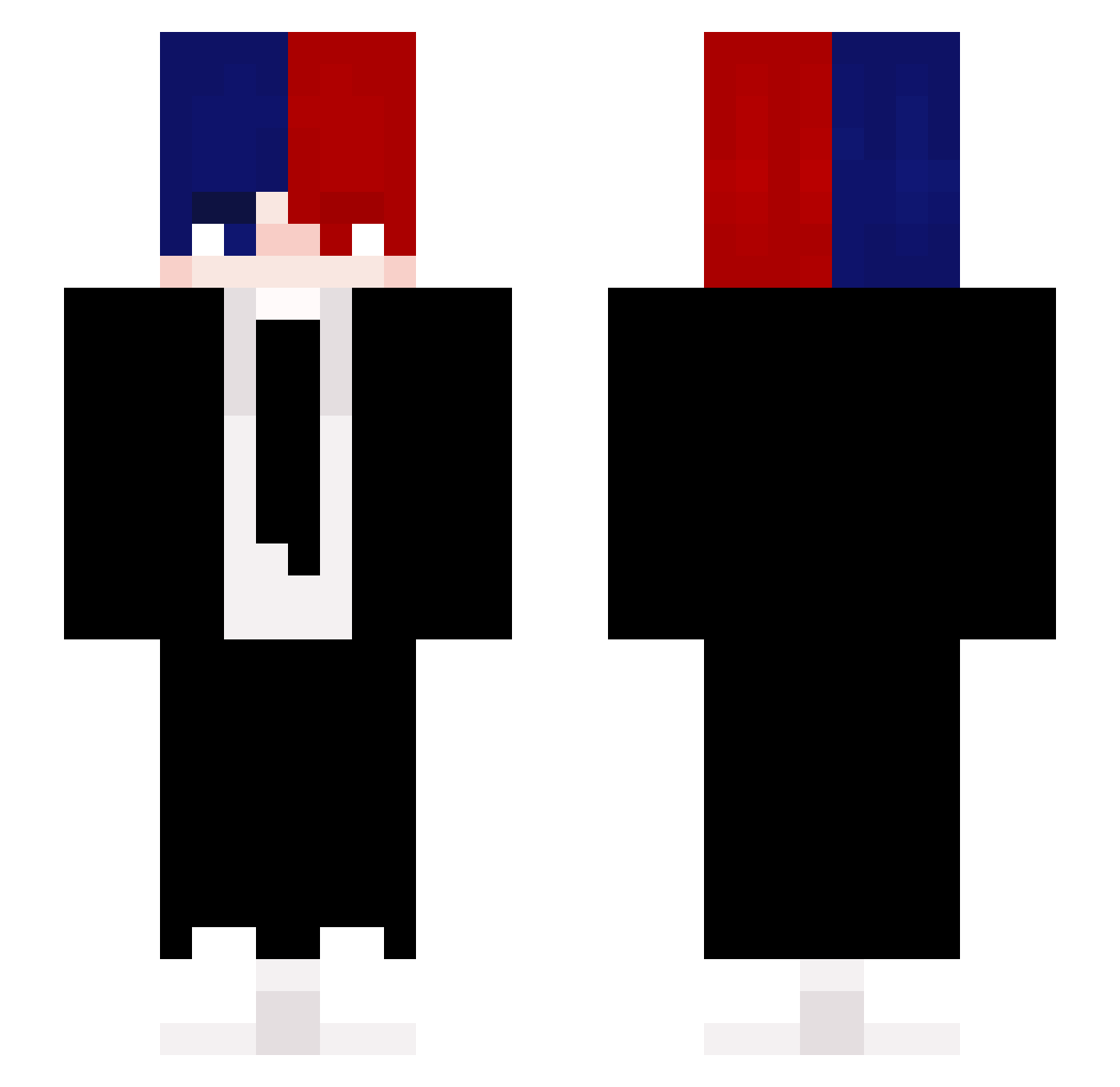 rednil666 Minecraft skin, front and back view