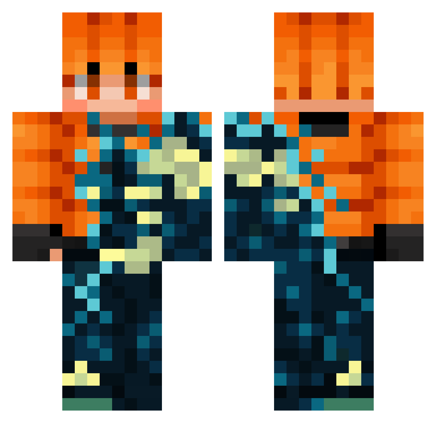 EinfachKaivon Minecraft skin, front and back view