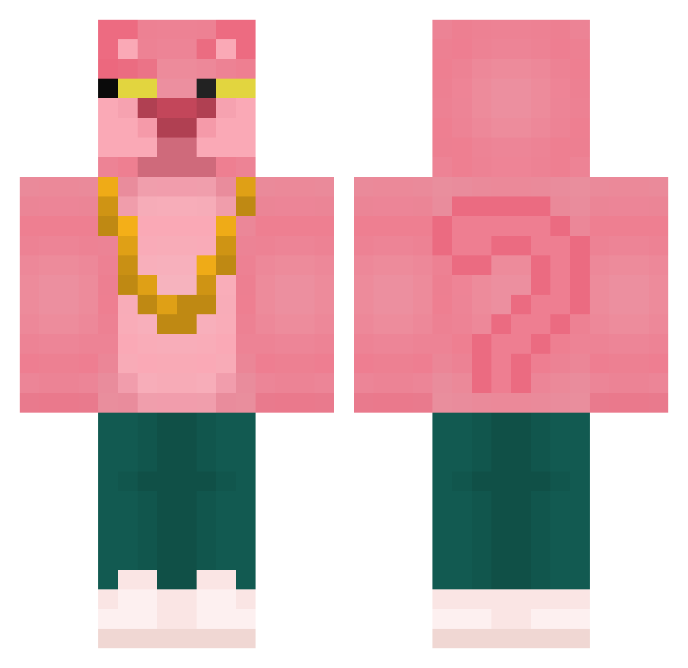 Ending1 Minecraft skin, front and back view