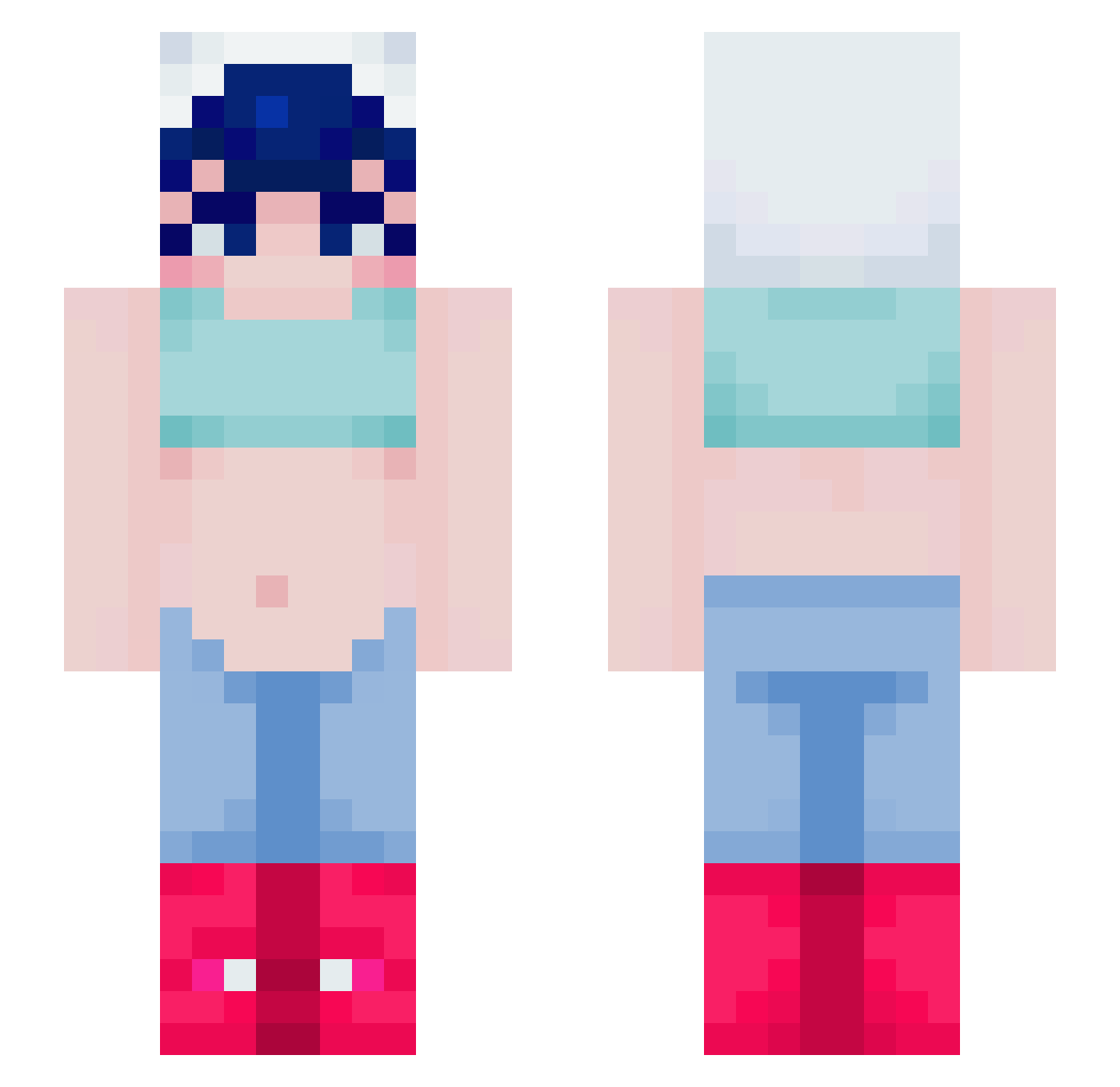 Brostepping Minecraft skin, front and back view