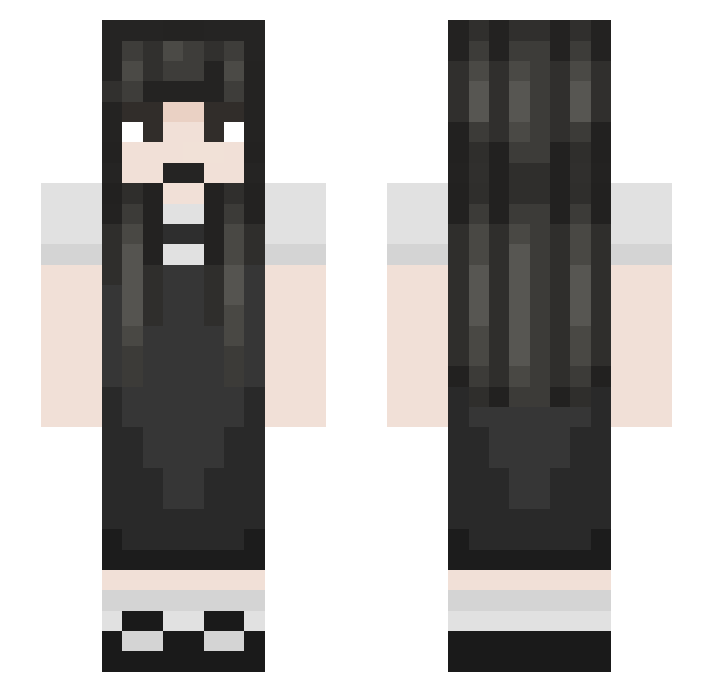 LoLouuu Minecraft skin, front and back view