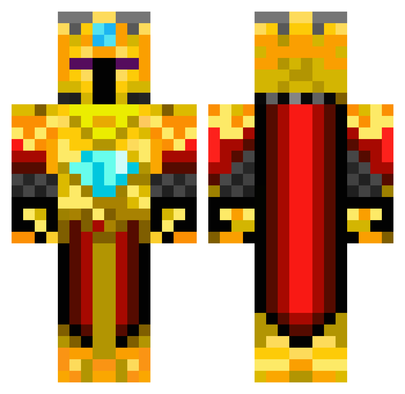 Prognosticate Minecraft skin, front and back view