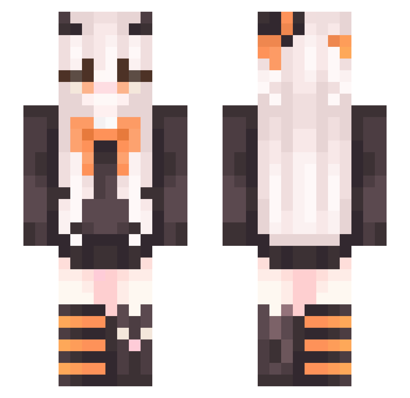 Beatrice Minecraft skin, front and back view