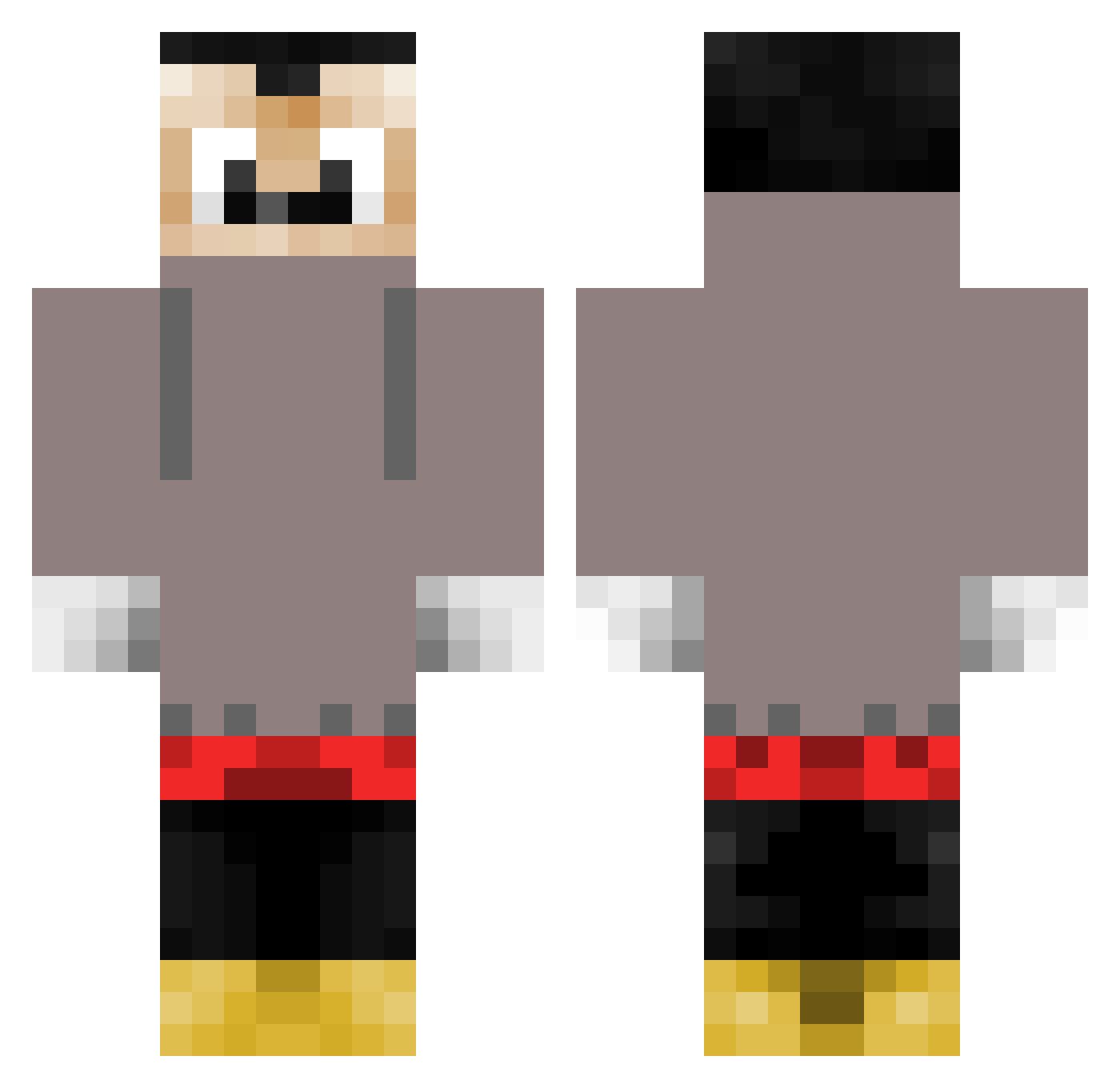 TLS_DOM Minecraft skin, front and back view