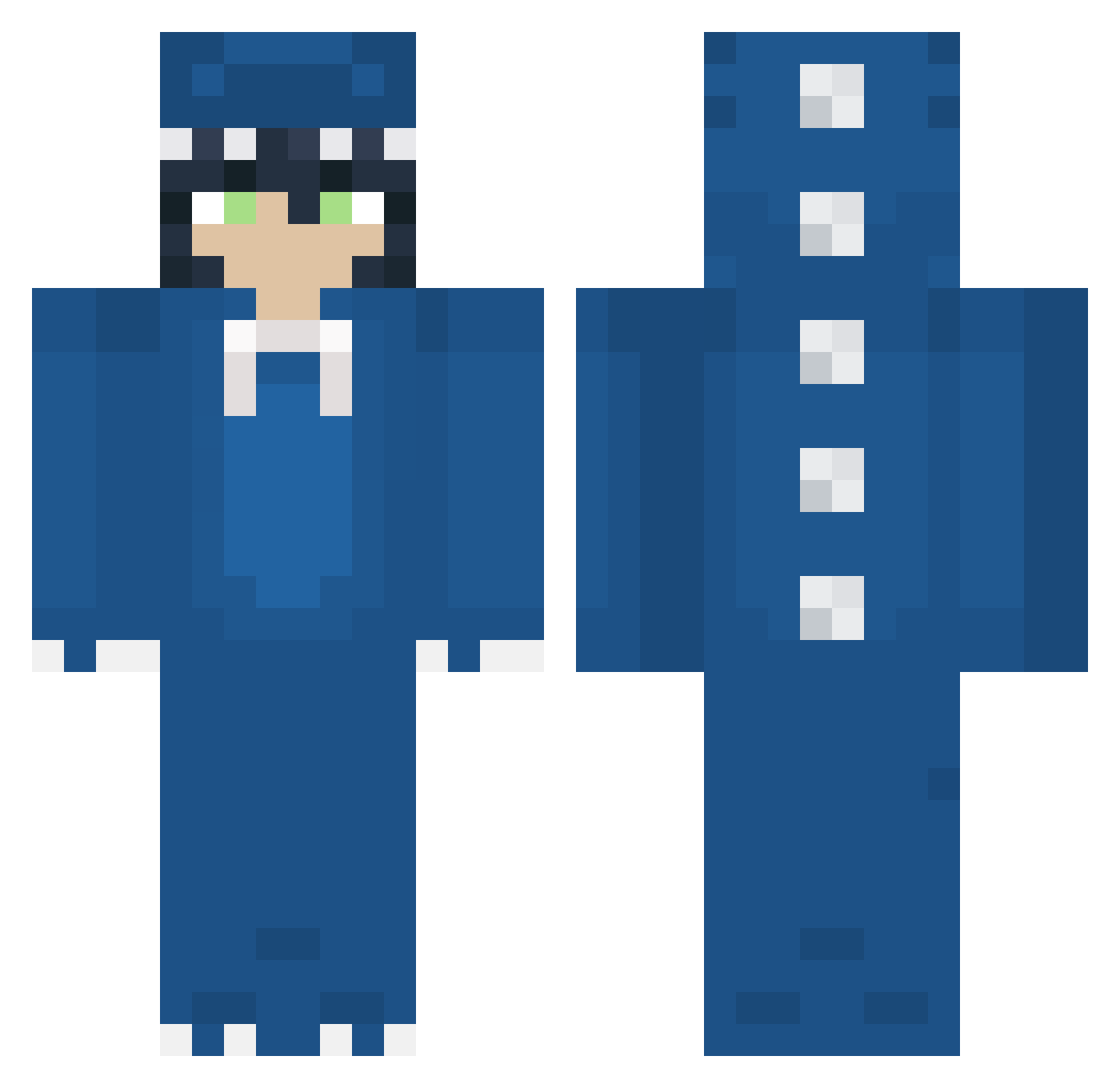AdamMGP Minecraft skin, front and back view