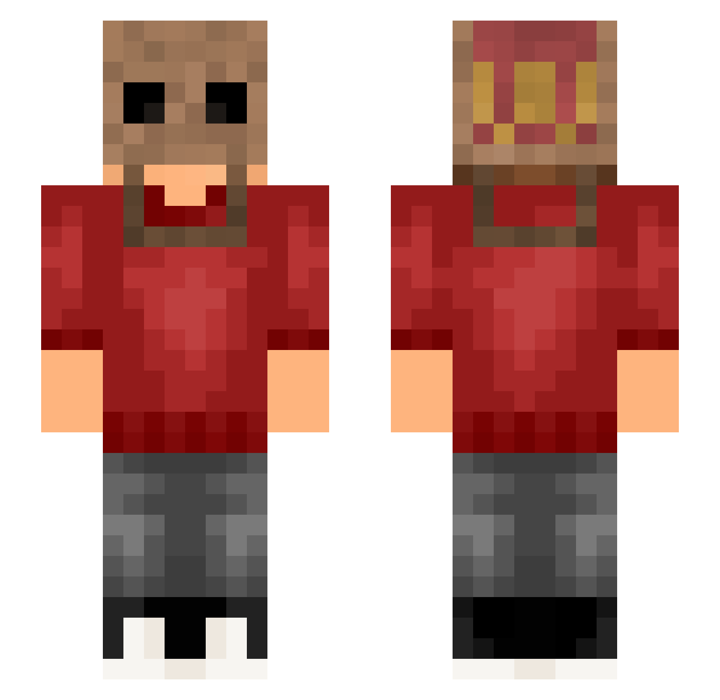 Flygenring Minecraft skin, front and back view