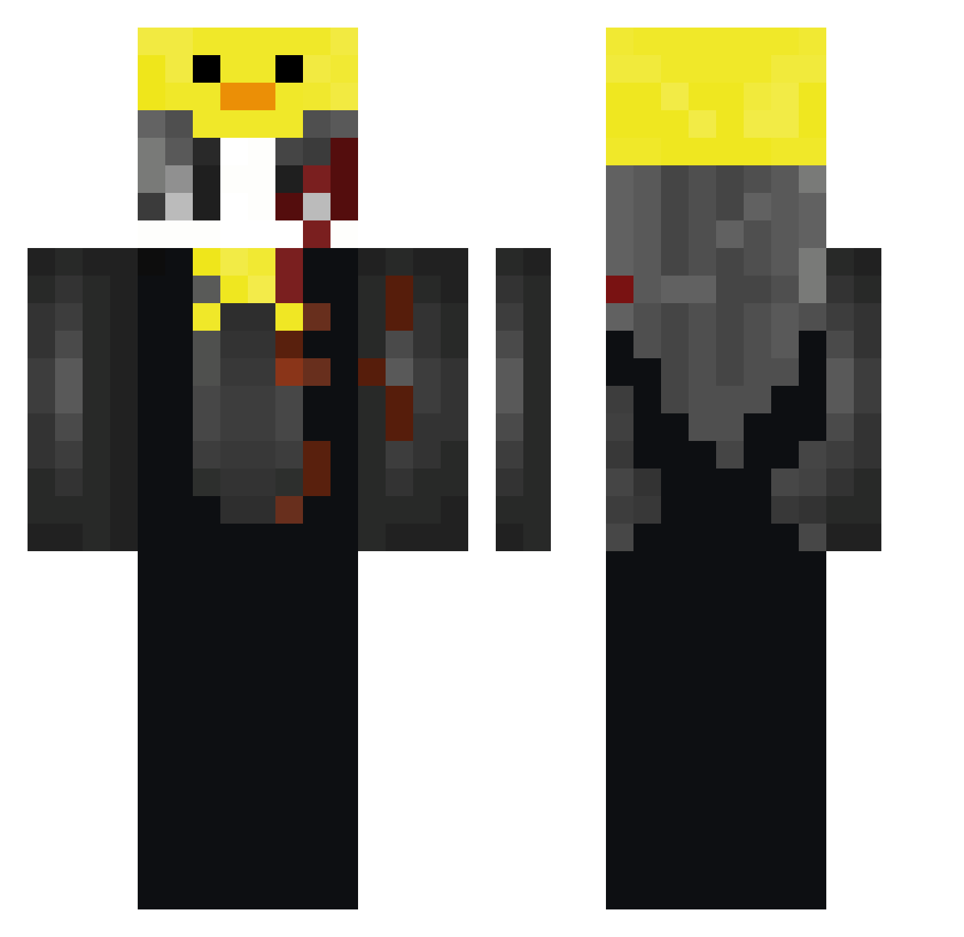 DaveSoWave Minecraft skin, front and back view