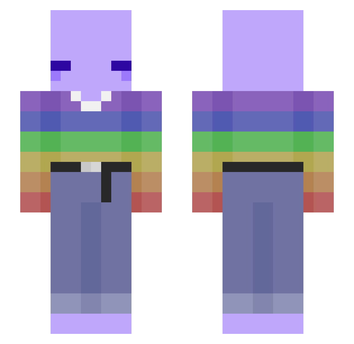 Lucky95 Minecraft skin, front and back view