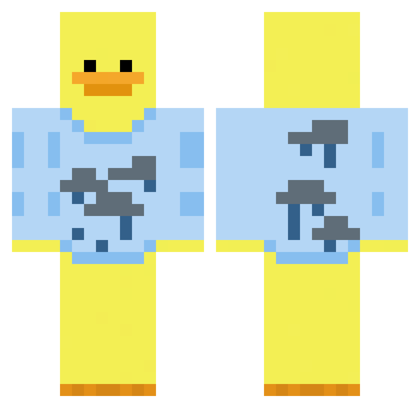 HIbroHIbro Minecraft skin, front and back view