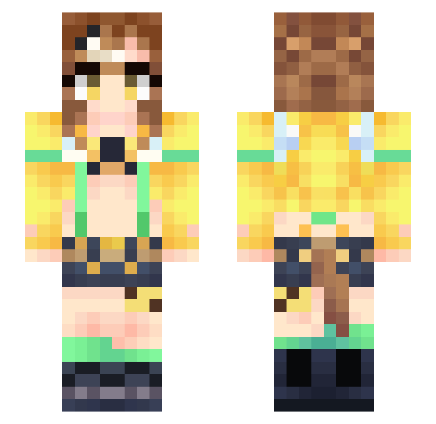 Toshy29 Minecraft skin, front and back view