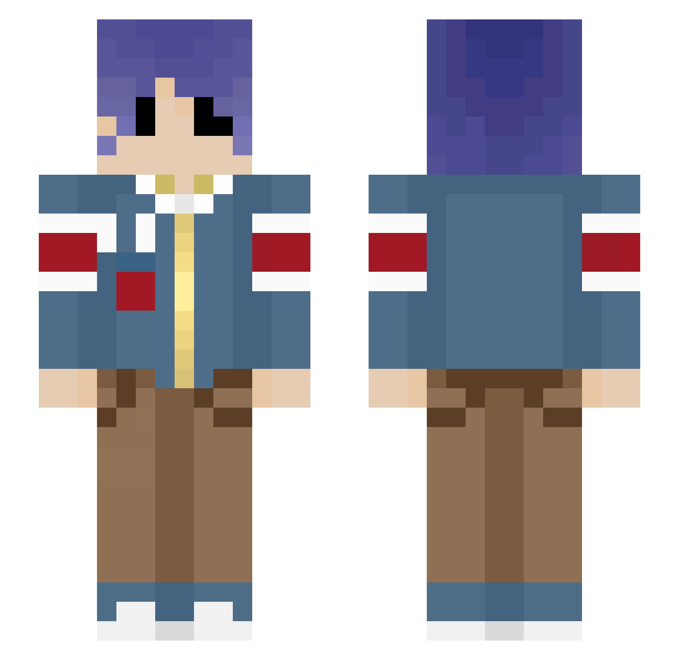 hintt Minecraft skin, front and back view