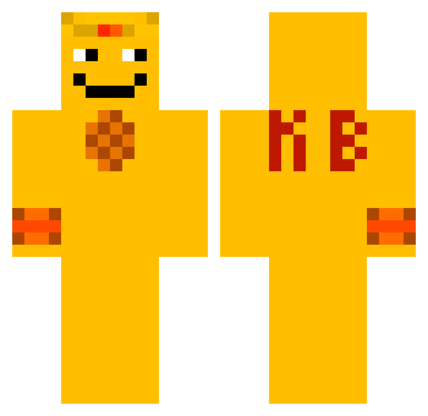 Thekingblitz Minecraft skin, front and back view