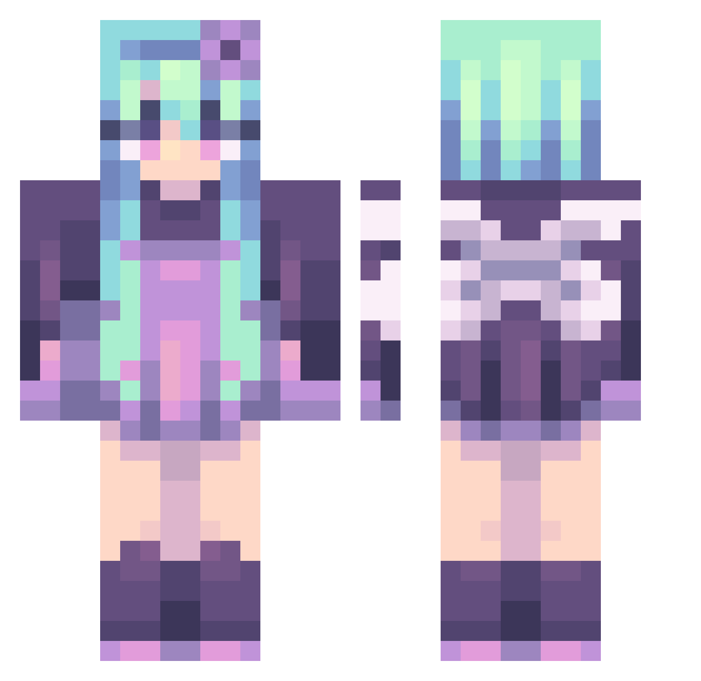 javafraud Minecraft skin, front and back view
