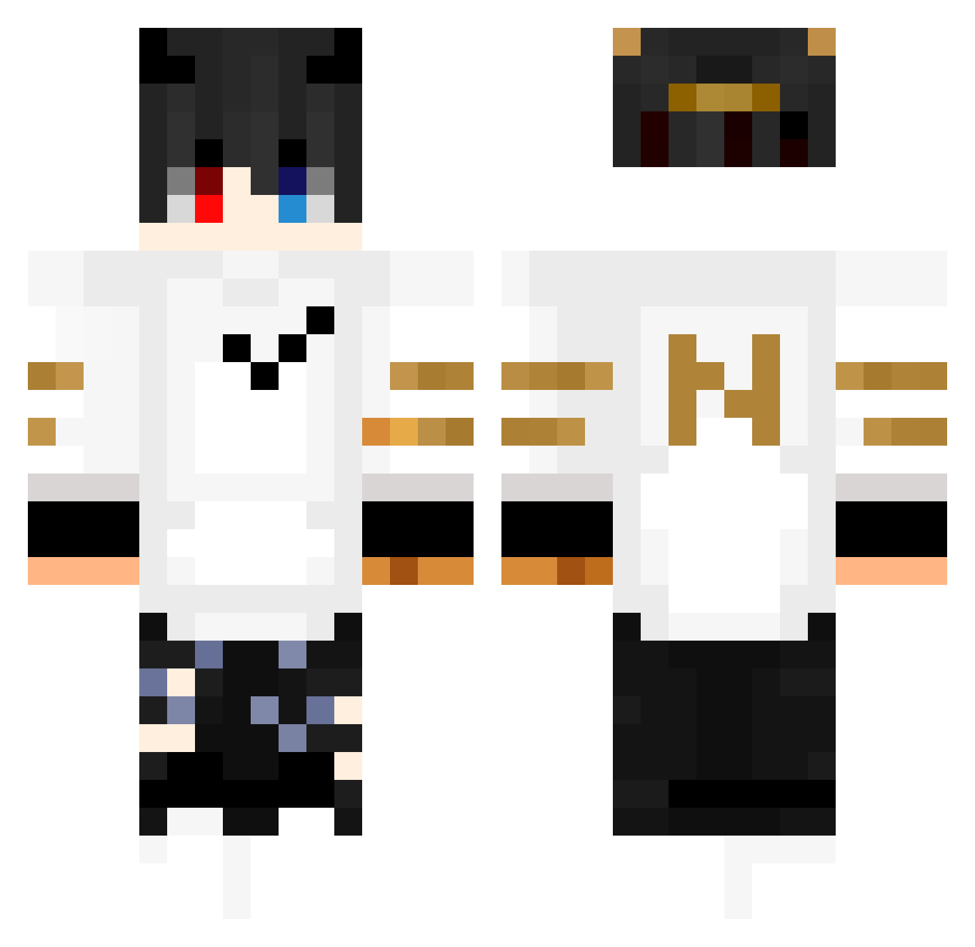 Rainuny Minecraft skin, front and back view
