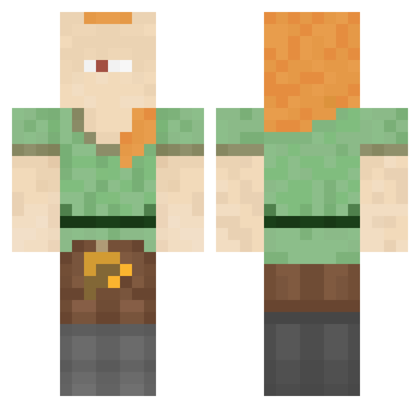 NattNee Minecraft skin, front and back view