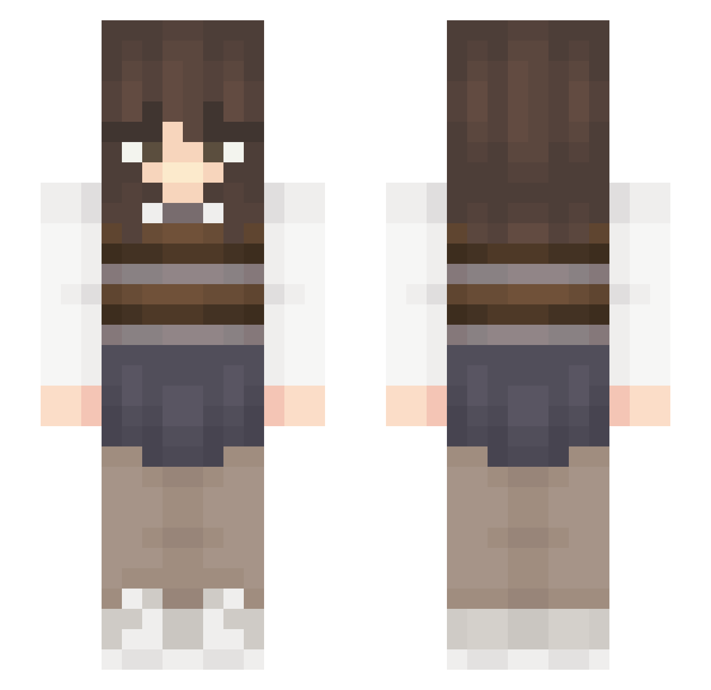 Arvicolinae Minecraft skin, front and back view