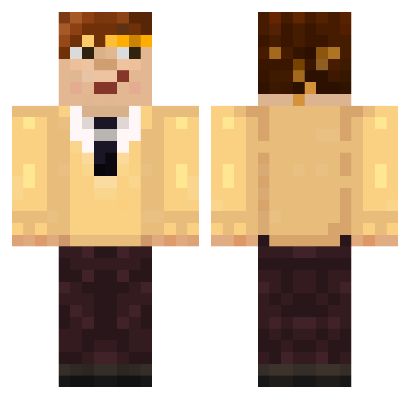 Shadow_student Minecraft skin, front and back view