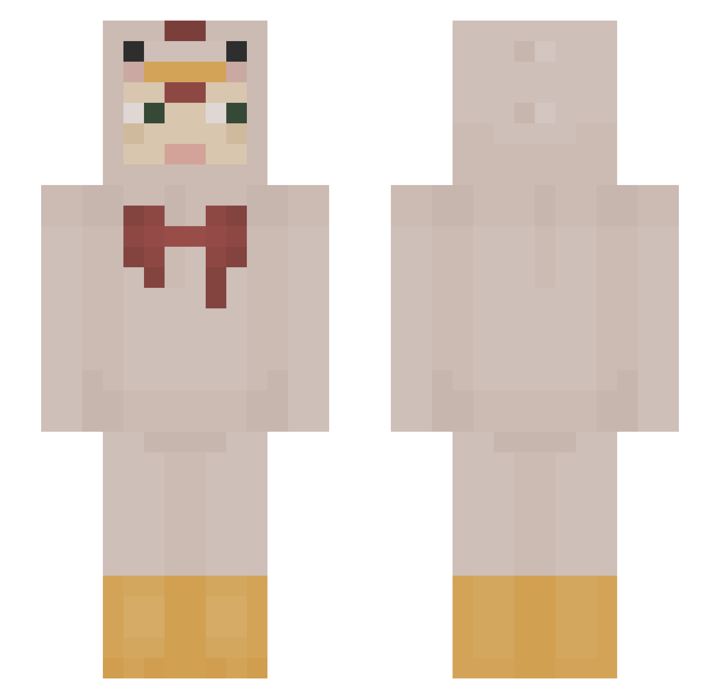 SkibidiMan_ Minecraft skin, front and back view