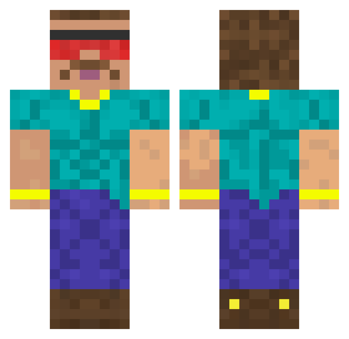 Naaaaim Minecraft skin, front and back view
