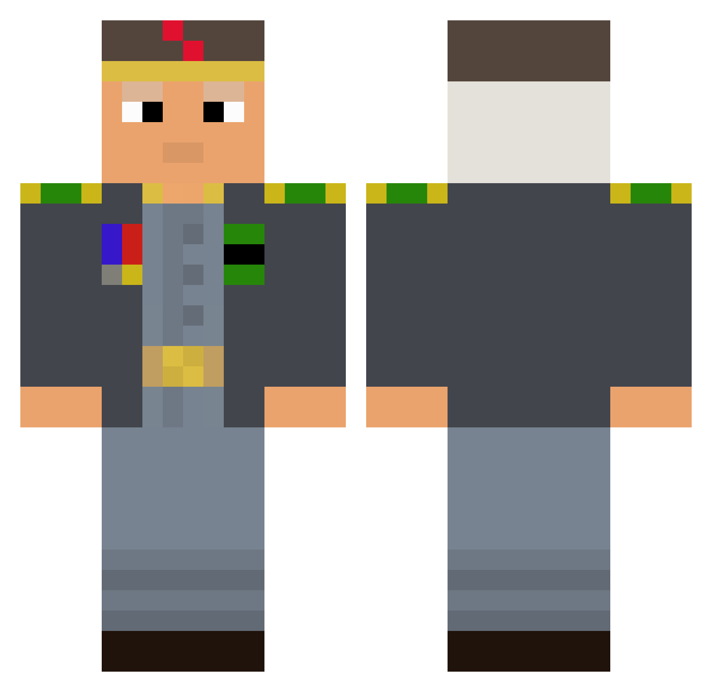 MonolithicTactic Minecraft skin, front and back view