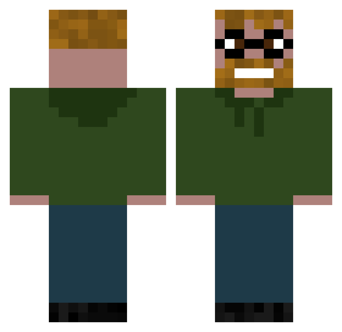 DennisThompson Minecraft skin, front and back view