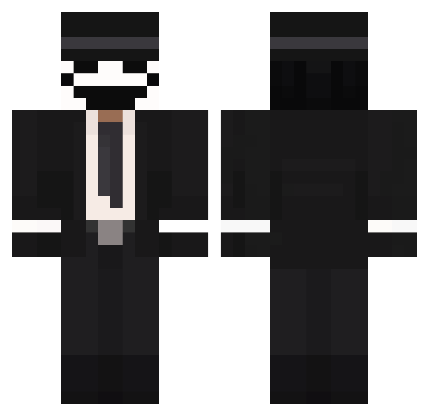 BorkeyOG Minecraft skin, front and back view