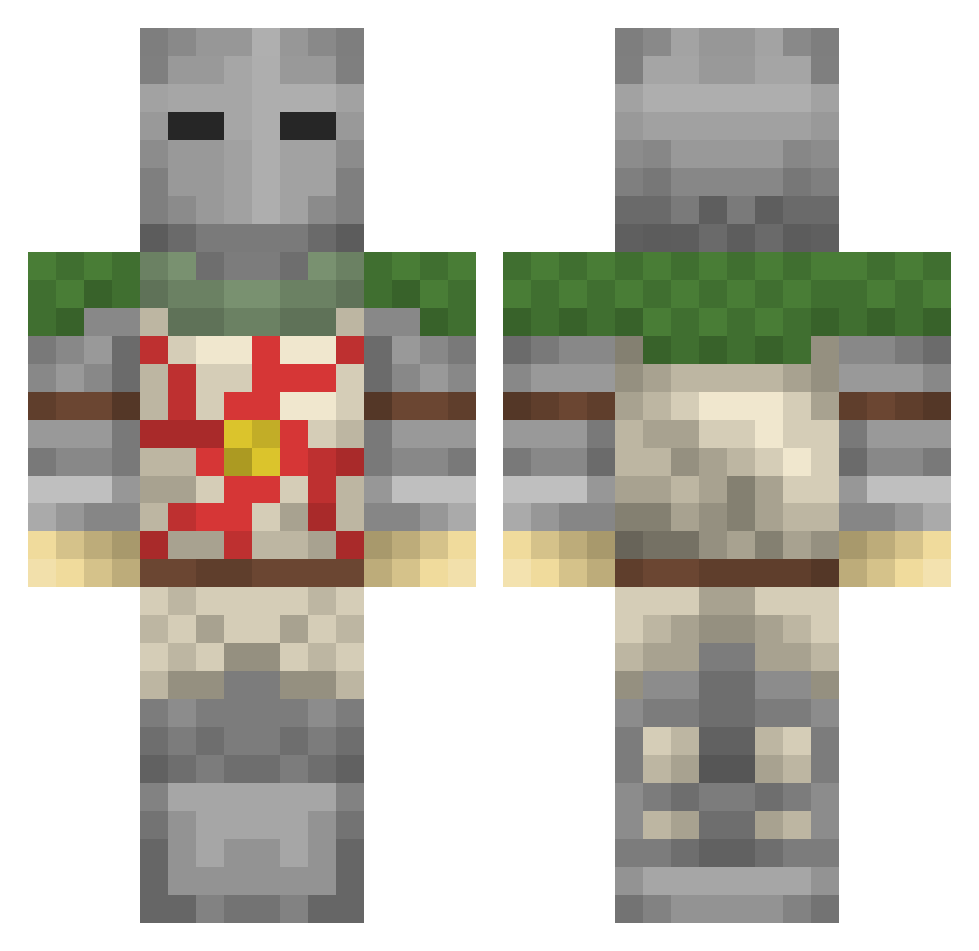 xamus789 Minecraft skin, front and back view