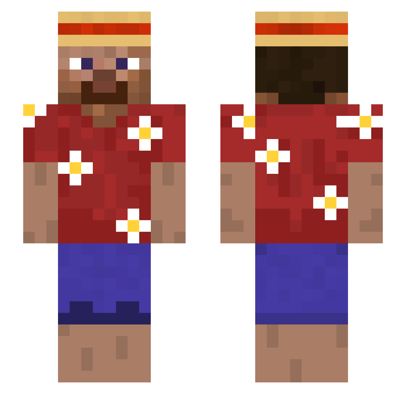 fibfabian Minecraft skin, front and back view