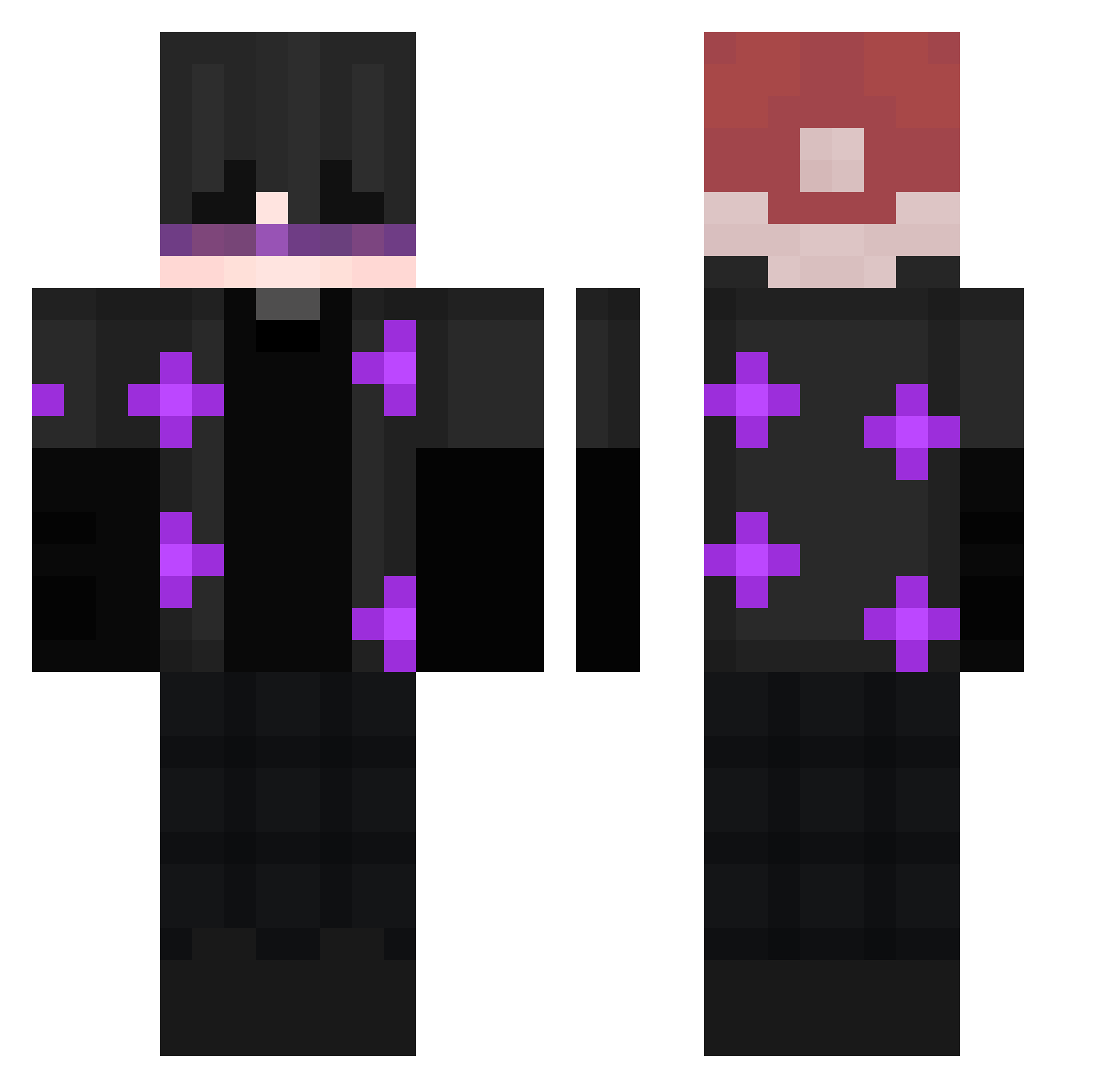 Stardust42733 Minecraft skin, front and back view