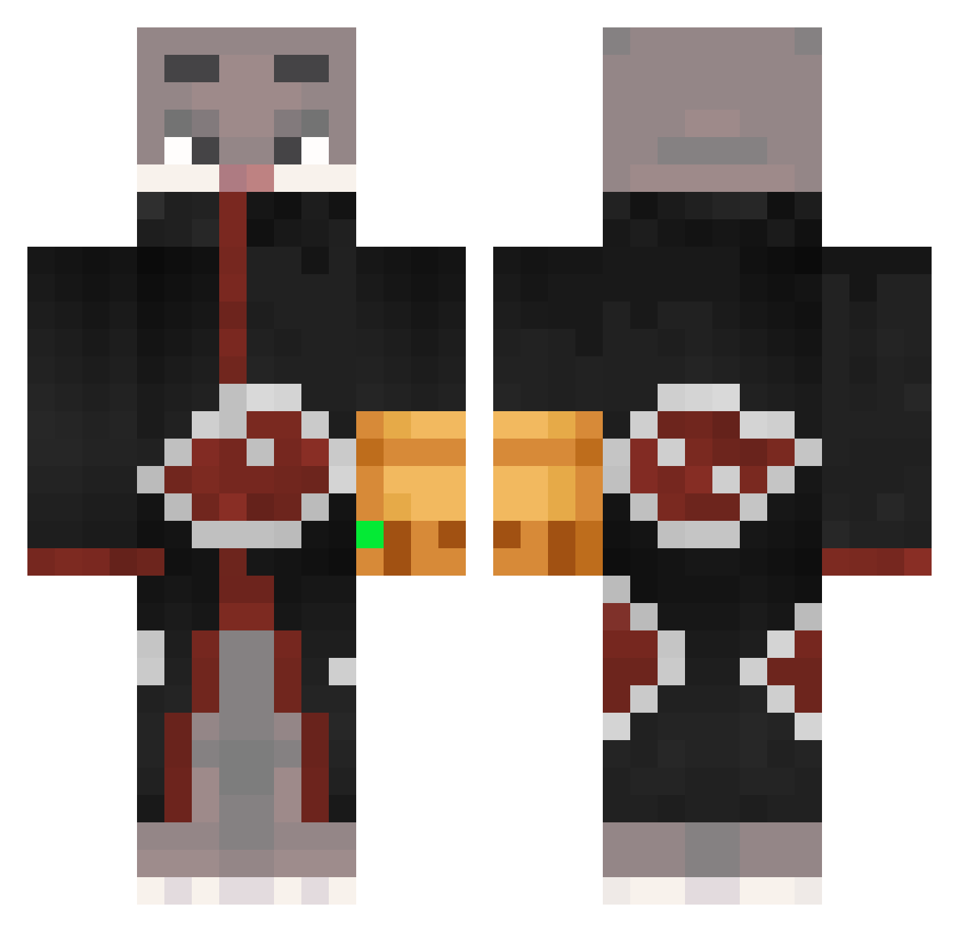 aadiii Minecraft skin, front and back view