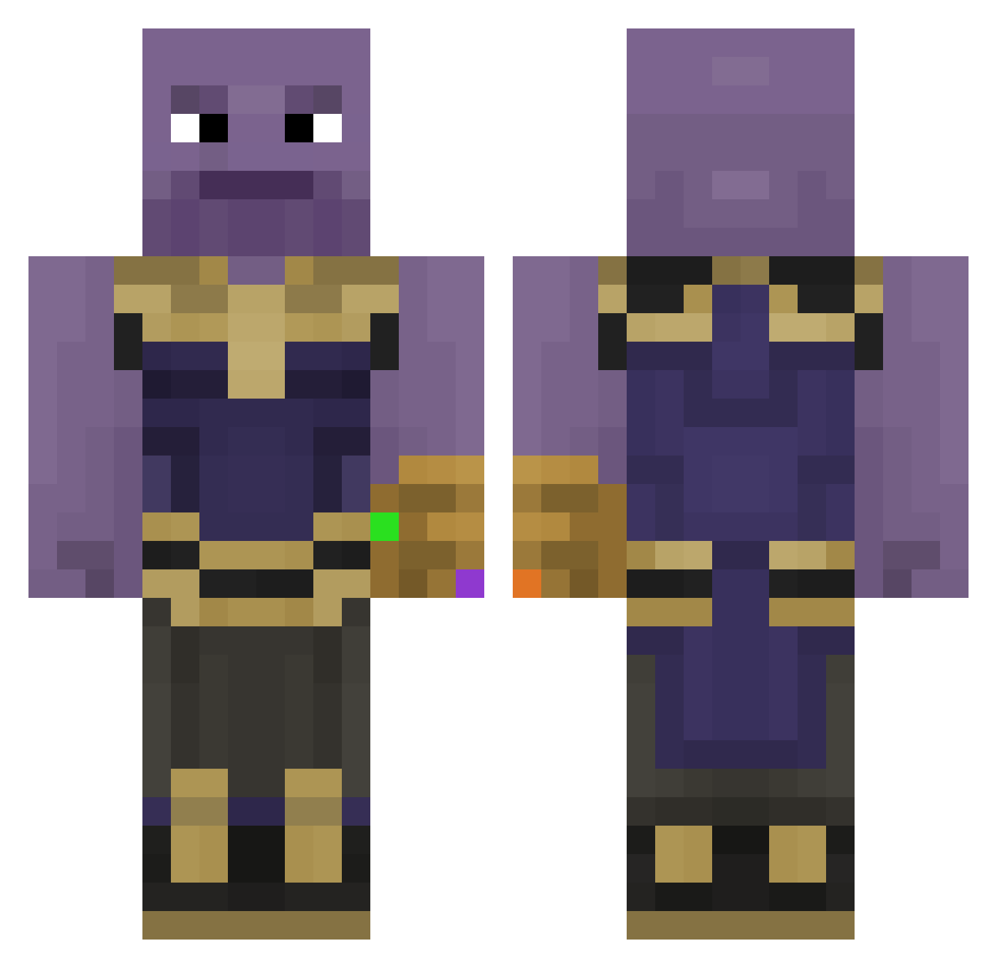 usecolgate Minecraft skin, front and back view