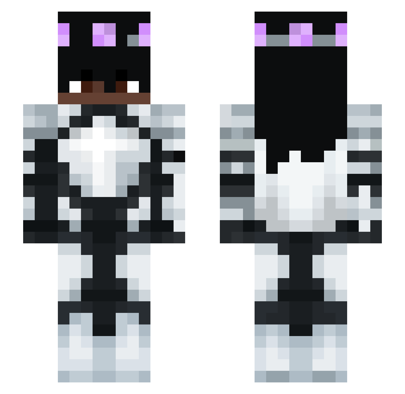 rollwashere Minecraft skin, front and back view